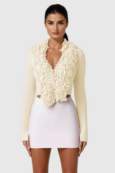 Aimee Püsküllü Kayısı Örgü Üst